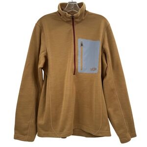 Stio Gannett Peak Half Zip Fleece Pullover Mens Large Gold Brown